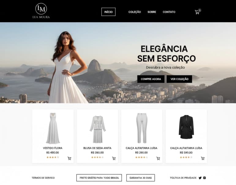 Exemplo de loja online criada pela WebEvo